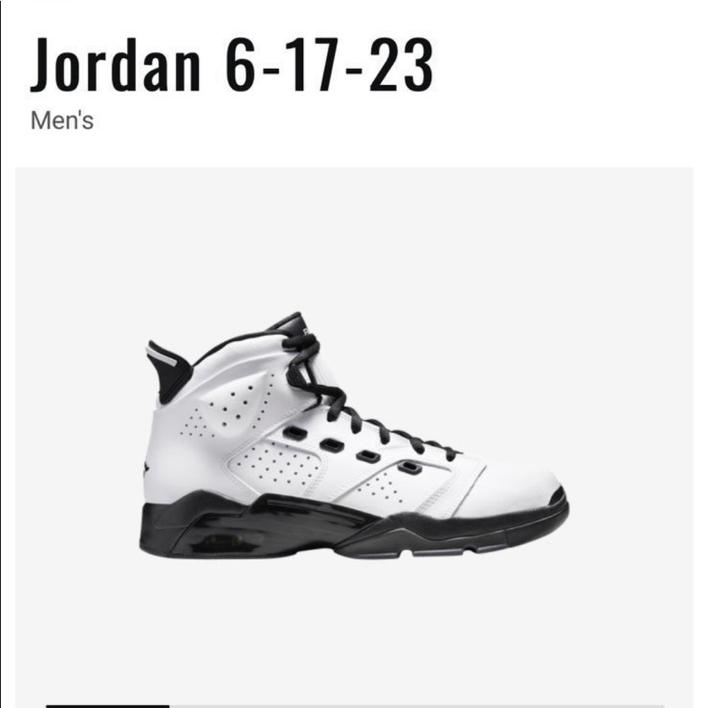 Men’s Jordan 6-17-23 White/Black/White 9.5